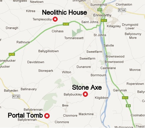 Locations of sites mentioned 