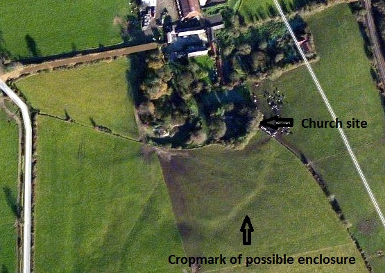 Possible enclosure to the south of St. John’s Church, Ballyhogue (Bing maps)